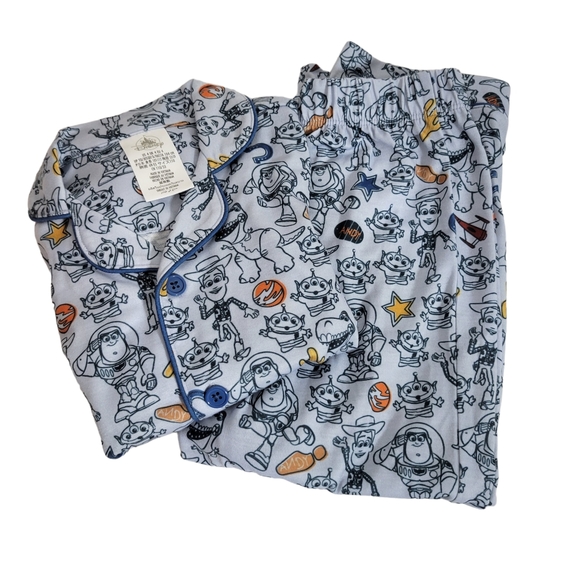 NWT PAJAMAS DISNEY TOY STORY 2 PIECE SHIRT PANTS WOODY BUZZ SUPER SOFT SIZE 4 - Picture 1 of 6
